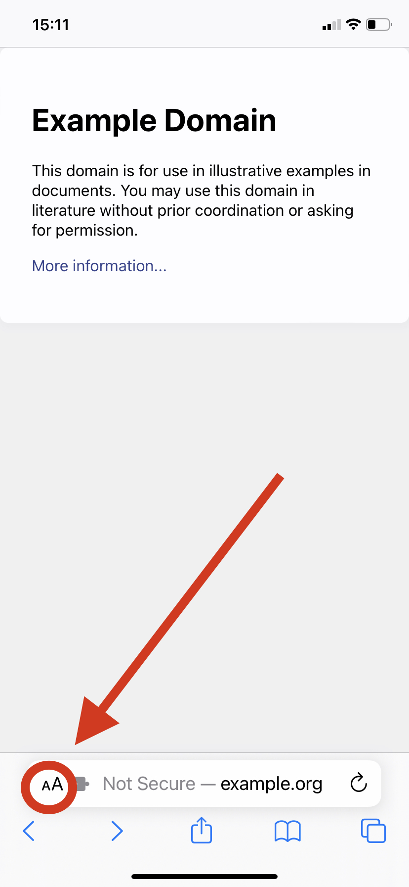 Dans Safari, appuyez sur l'icône A * mobile_border